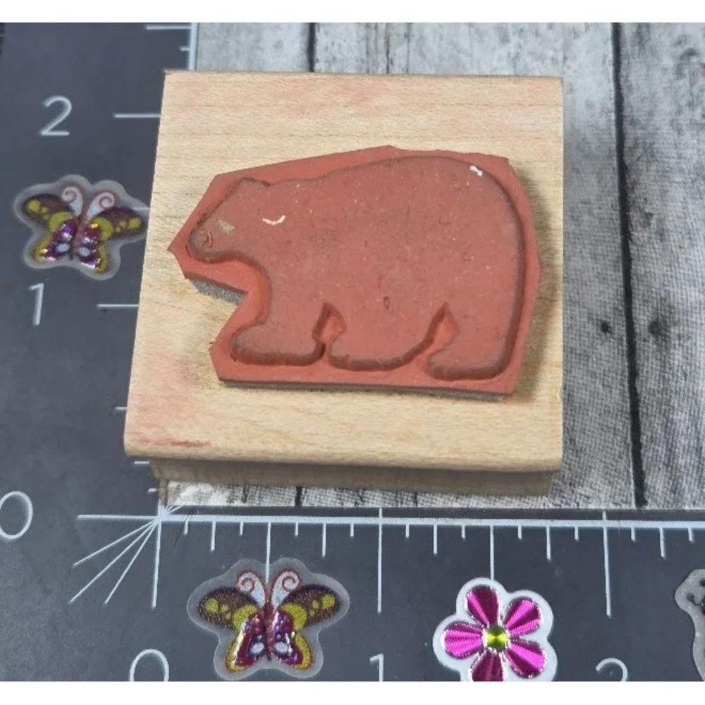 Northwoods Black Bear Silhouette 2000 Rubber Stamp Wood #B67